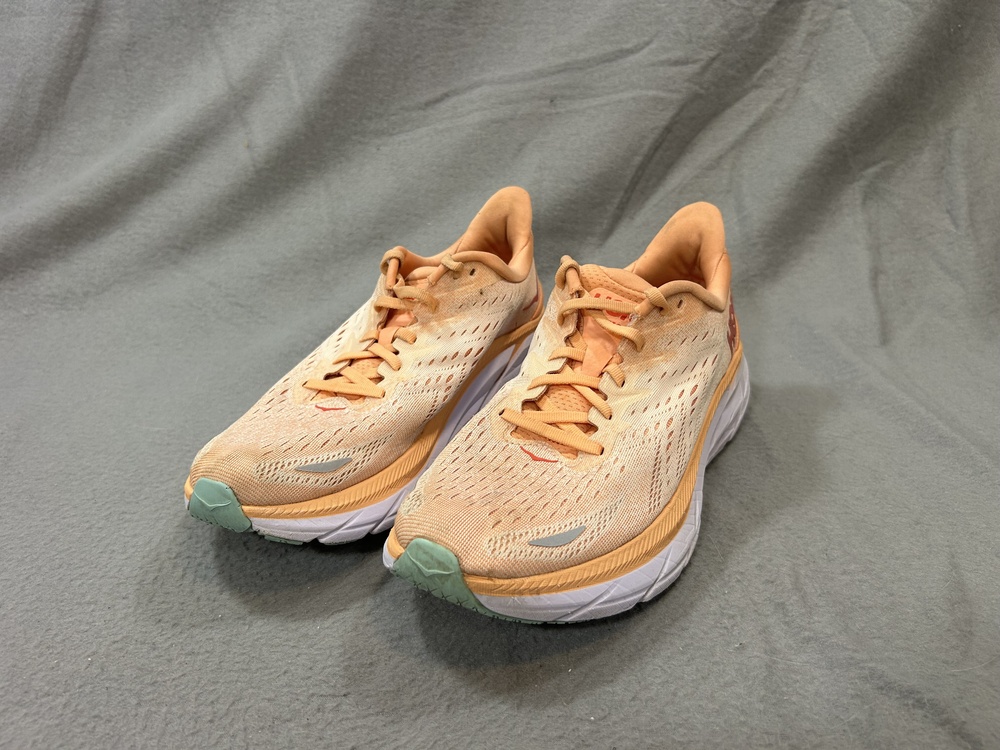 Hoka One One Clifton 8 Shoes Womens Size 9B Orange Road Running Cushioned